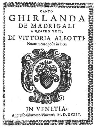 Титульный лист «Ghirlanda de Madrigali» (1593)