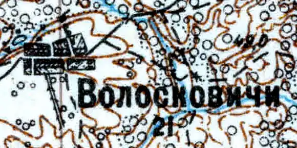 Деревня Волосковичи карте 1926 года