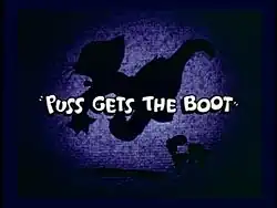 Заставка 1940 года. Джинкс(Джерри) пинает Джаспера(Тома)