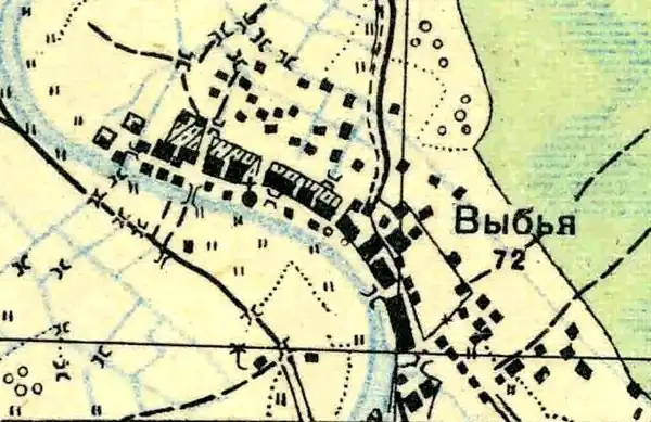 План деревни Выбье. 1930 год