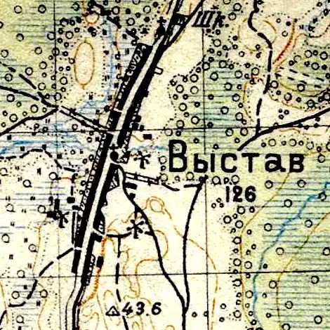 План деревни Выстав. 1941 год