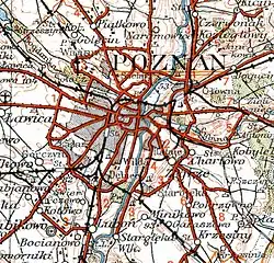 Карта Познани 1935 г