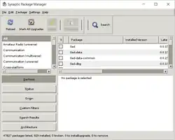 Менеджер пакетов Synaptic, работающий на WSL