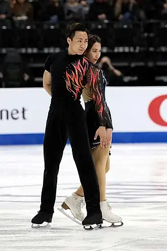 Ван Чао и его партнёрша Нин Ваньци начемпионате четырёх континентов (2019)