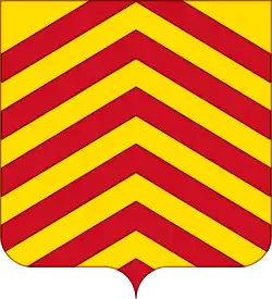 Chevronné d'or et de gueules, de douze pièces.