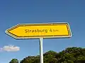 Дорожный указатель на пути к Штрасбургу