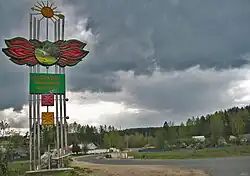 Дорожный знак «Юхновка живописные места»