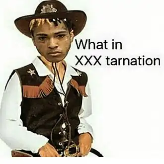 Обложка сингла XXXTentacion при участии Ski Mask the Slump God «What in XXXTarnation» (2017)