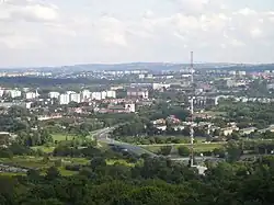 Вид с кургана в сторону Звежинецкого моста