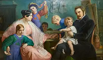 Художник и его семья. Автопортрет.