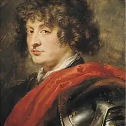 Портрет молодого человека в доспехах кисти П. П. Рубенса. Моделью, предположительно, был Лампорт.