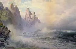 Скалы на берегу острова Гернси, (1897), акварель.