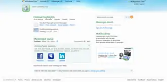 Домашняя страница Windows Live по состоянию на начало 2012 года