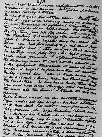 Один из листов рукописи романа