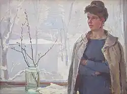 «Студентка у окна» (масло, картон)