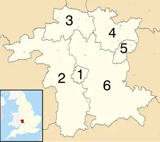 Графство Вустершир на карте