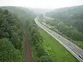 А1 недалеко от Вупперталя, вид с моста Blombachtalbrücke
