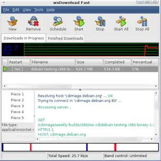 Скриншот программы wxDownload Fast