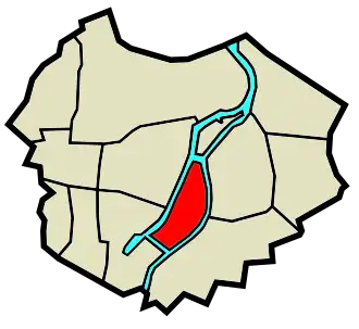 Остров на карте центра Гданьска (Śródmieście)