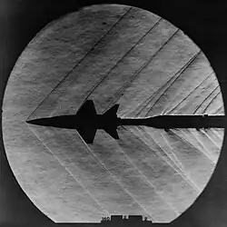 Результаты замеров, проведённых на модели X-15 в сверхзвуковой аэротрубе.