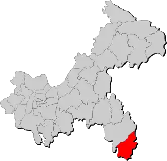 Сюшань-Туцзя-Мяоский автономный уезд на карте