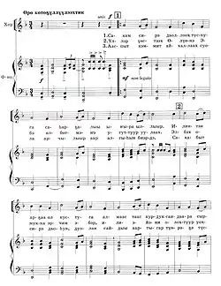 Нотная запись гимна