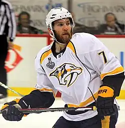 Янник Вебер в составе «Нэшвилл Предаторз» в 2017 году