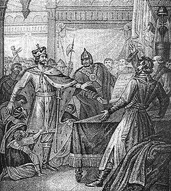 Рисунок «Великий Князь Ярослав Ярославич в Новгороде» Б. А. Чорикова