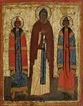Икона с изображением Фёдора и сыновей, написанная вскоре после их канонизации