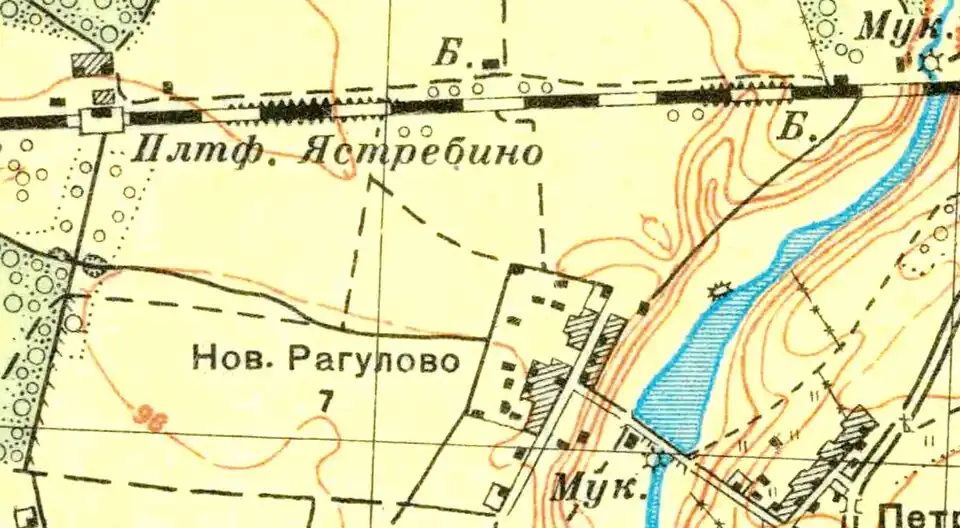 Разъезд Ястебино на карте 1930 года
