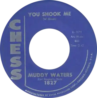 Обложка сингла Мадди Уотерса «You Shook Me» (1962)