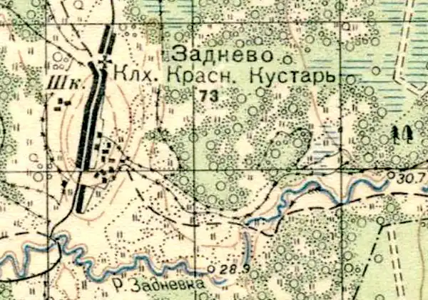 План деревни Заднево. 1941 год