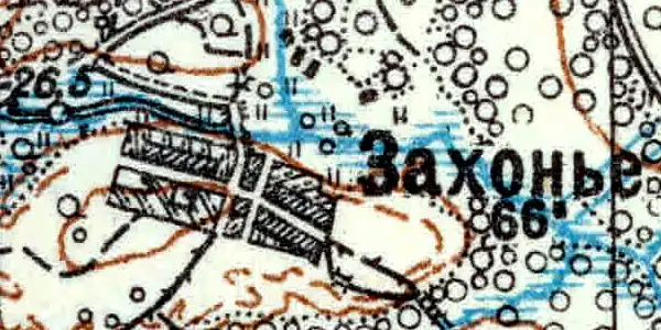 Деревня Захонье карте 1926 года