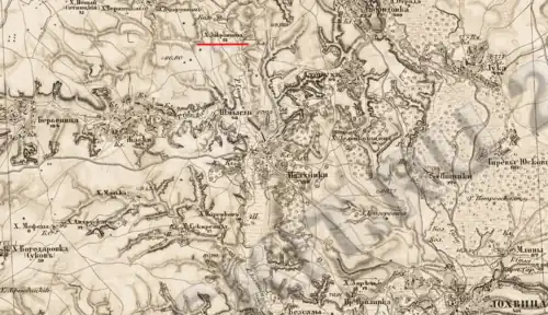 Закроишна (Закроиха) на карте 1869 года