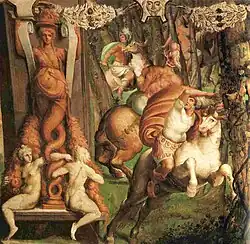 Фреска зала «Aetas Felicior». Деталь. Палаццо дель Джардино (Герцогский дворец), Парма