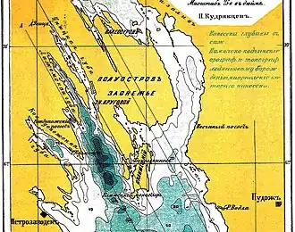 Полуостров Заонежье на карте Онежского озера (из энциклопедического словаря Брокгауза и Ефрона)