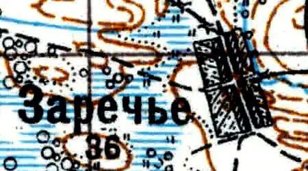 Деревня Заречье на карте 1926 года