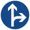 Vorgeschriebene Fahrtrichtung geradeaus oder rechts