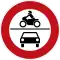 Verbot für Krafträder, auch mit Beiwagen, Kleinkrafträder und Mofas sowie sonstige mehrspurige Kraftfahrzeuge