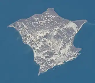 Остров Зелёный. Фотография из космоса