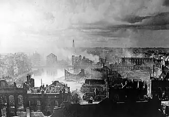 Исторический центр Кёнигсберга после двух налётов британских ВВС в августе 1944 года