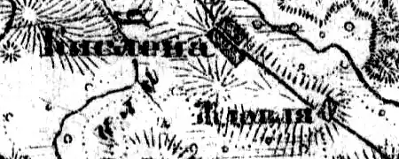 Деревня Ждовля на карте 1919 года