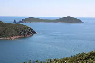 Вдали - остров Желтухина