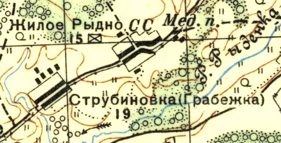 План деревни Жилое Рыдно. 1937 год
