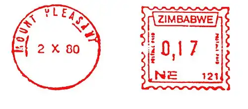 1980: 17 центов. Слева: календарный штемпель Маунт-Плезанта[англ.]