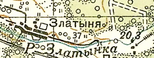 План деревни Златынь. 1941 год