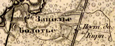 Деревня Золотая Горка на карте 1863 года