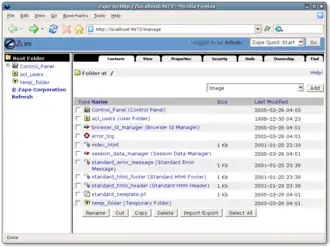 Скриншот программы Zope 2
