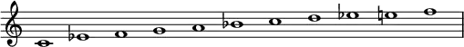 \new Staff \with {\remove "Time_signature_engraver"} {\time 11/1
c'1 es' f' g' a' bes' c'' d'' es'' e'' f'' }