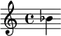 {
\clef treble
bes'4
}